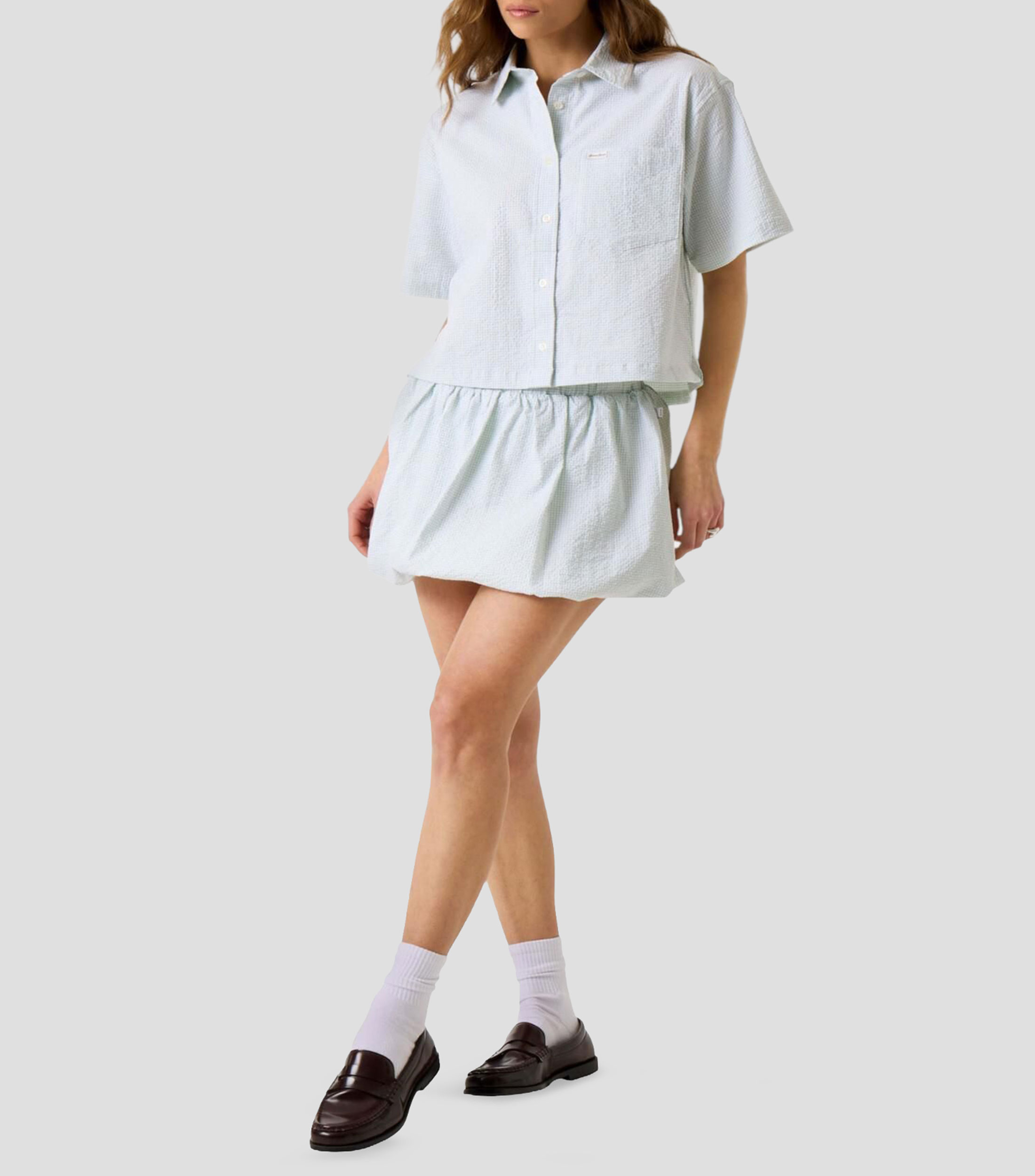 Camisa Lisa Manga corta Mujer